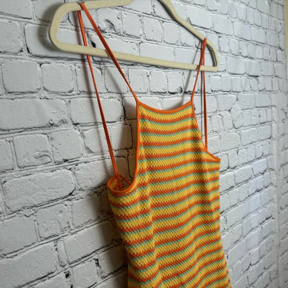 Altar'd State Knit Mini Dress Size L Tie back‎ Striped - Picture 3 of 6